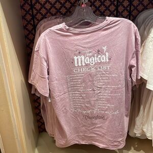 Disney Parks Disneyland Attractions Magical Checklist T Shirt NEW